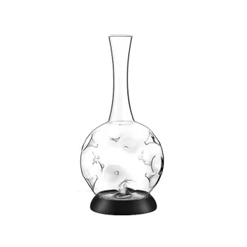 Elegant Eddy W. Decanter - Borosilicate Glass - Black Silicone Finish - 2-Piece Set