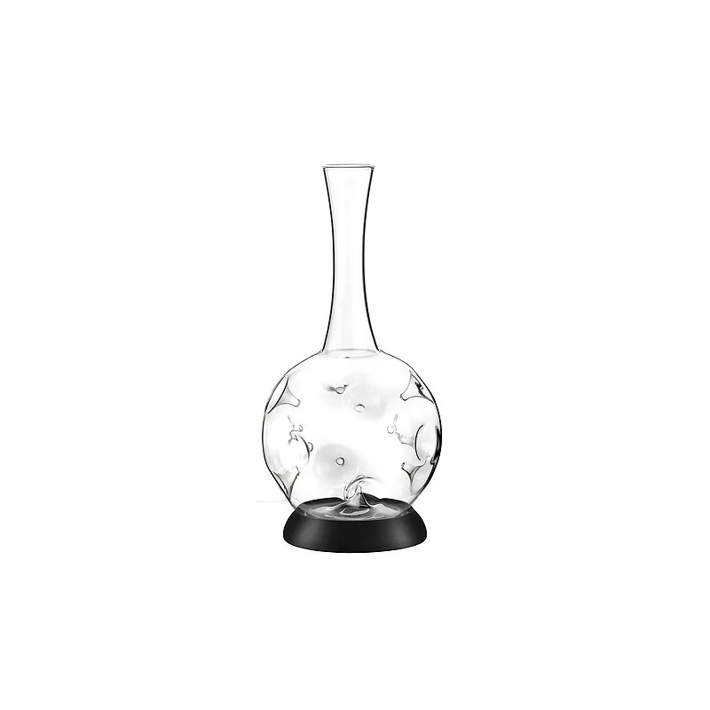 Elegant Eddy W. Decanter - Borosilicate Glass - Black Silicone Finish - 2-Piece Set