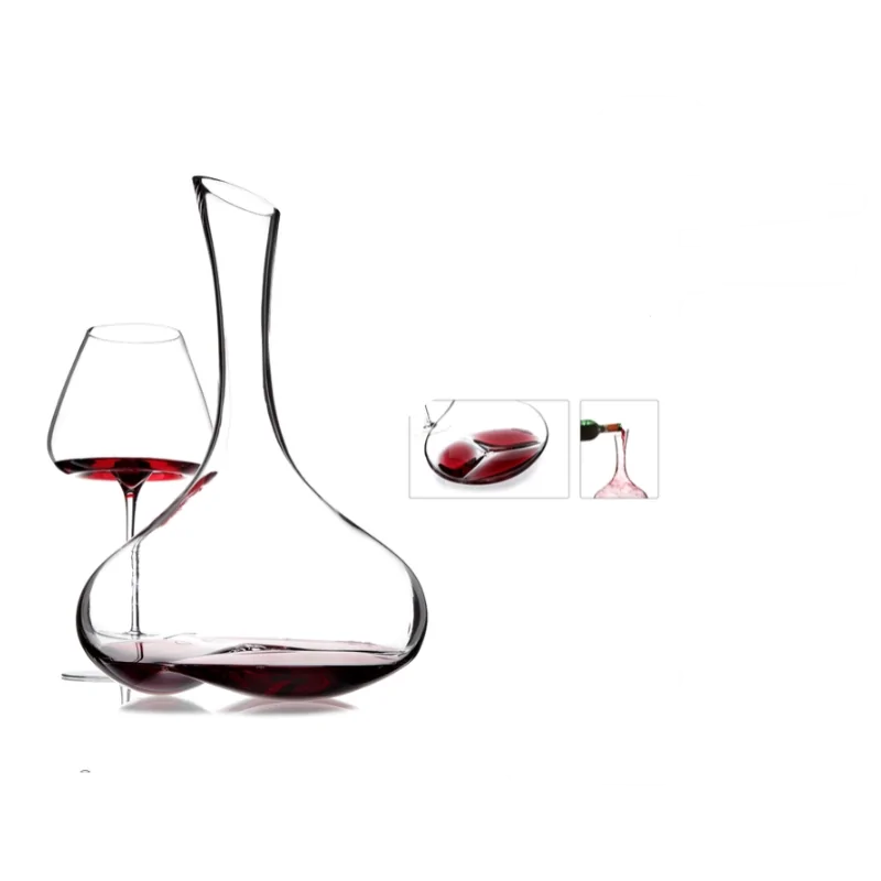 Elegant Crystal Glass Pebble Decanter/Carafe - Diam. 20 cm - Ht 30 cm