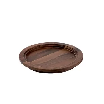 Elegant Coaster - Walnut Solid Wood - Diam. 27 cm x Ht 3 cm