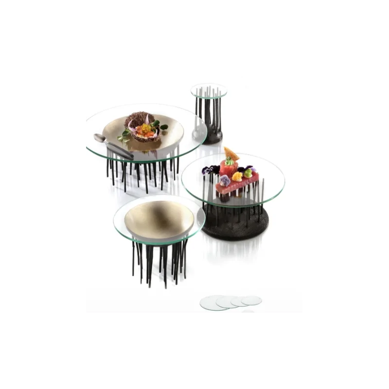 Elegant Glass Inserts - Clear - Diam. 13 cm - Pack of 6