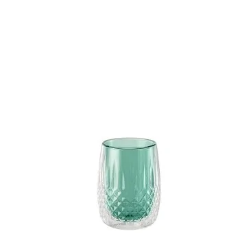 Elegant Diamonds Cocktail Glass - Double-Walled - Green/Clear - Diam. 8.2 cm - Ht 13.5 cm - Capacity 0.35L - Set of 6