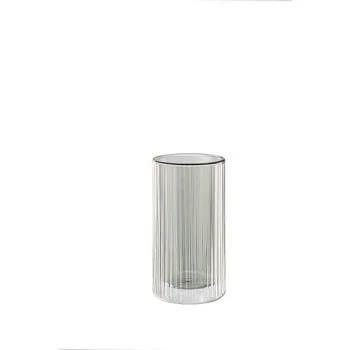 Elegant Grey/Clear Striped Cocktail Glass - Double-Walled - Diam. 7.1 cm - Ht 13.6 cm - Capacity 0.35L - Set of Six