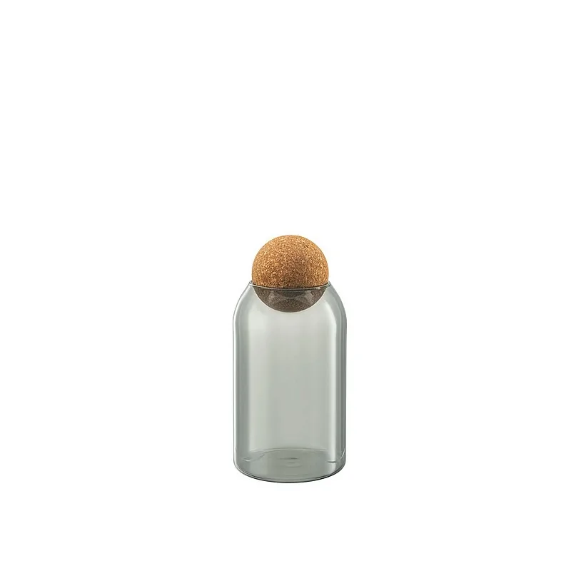 Elegant Borosilicate Glass Cereal & Nut Dispenser - Grey - Diam. 9 cm - Ht 18.5 cm - Capacity 0.7L