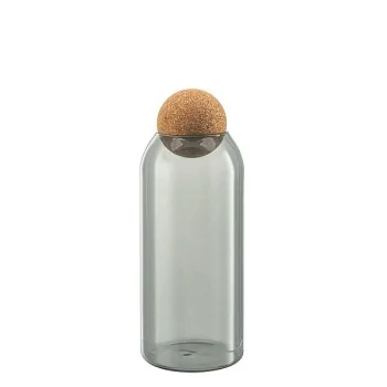 Elegant Borosilicate Glass Cereal & Nut Dispenser - Grey - Diam. 9 cm - Ht 23.5 cm - Capacity 1.0L