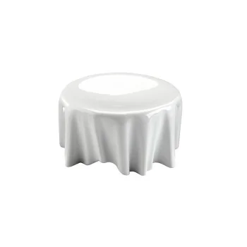 Elegant White China Plateau Plate Dresscoat - Dimensions: 17 cm Diam. x 8.5 cm Ht (0.85L) - Set of Three Pieces