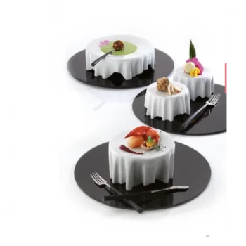 Elegant White China Plateau Plate Dresscoat - 9 cm Diam. x 4.5 cm Ht - 0.1L Capacity - 12 Piece Set