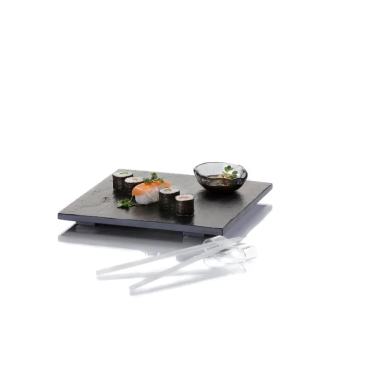Elegant Slate Sushi Plate - 25 x 25 cm - 2 cm Ht