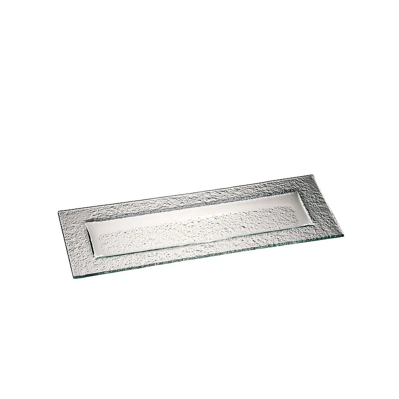 Elegant Clear Glass Platter - 33 x 12 cm