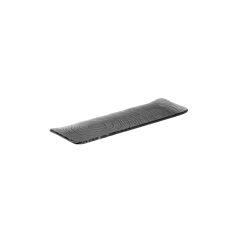 Elegant Dark Grey Glass Platter Set - 41.5 cm x 12.5 cm - 4 Pieces
