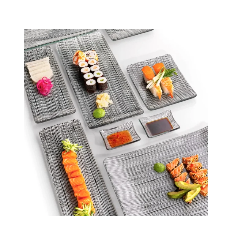 Elegant Linea Small Bowl Set - Clear Glass with Black Line Decor - 9 cm x 7 cm - 12 Piece Collection