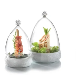 Elegant Borosilicate Glass Cloche - Diam. 10.5 cm - Ht 14.5 cm