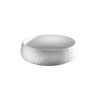 Elegant White Porcelain Plateau Plate/Small Bowl - Cuspis Design - Diam. 11.5 cm - Ht 3.5 cm - Vol. 0.18L