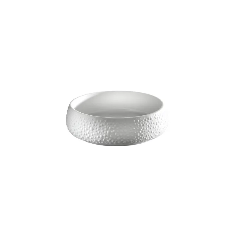 Elegant White Porcelain Plateau Plate/Small Bowl - Cuspis Design - Diam. 11.5 cm - Ht 3.5 cm - Vol. 0.18L