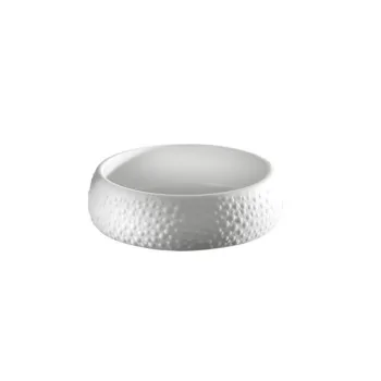 Elegant White Porcelain Plateau Plate/Small Bowl - Cuspis Design - Diam. 9 cm - Ht 3 cm - Vol. 0.1L