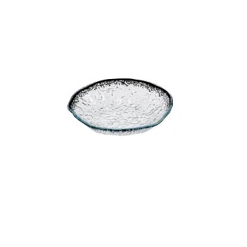 Elegant Bowl Ombra - Clear Glass with Black Decor - Diam. 22 cm Ht 5 cm - Set of 6