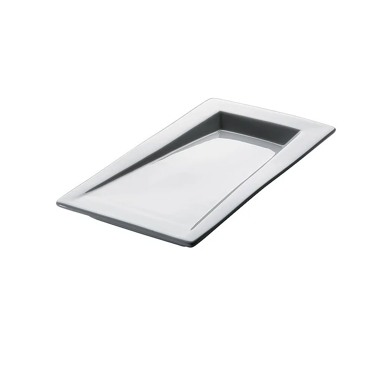 Elegant White Porcelain Rectangular Plate Module - 22 cm x 11 cm - 12 Piece Set