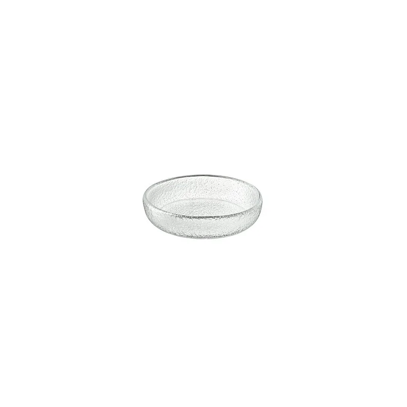 Elegant Structured Glass Coupe Plate Set - 12 Pieces - Diam. 13.5 cm