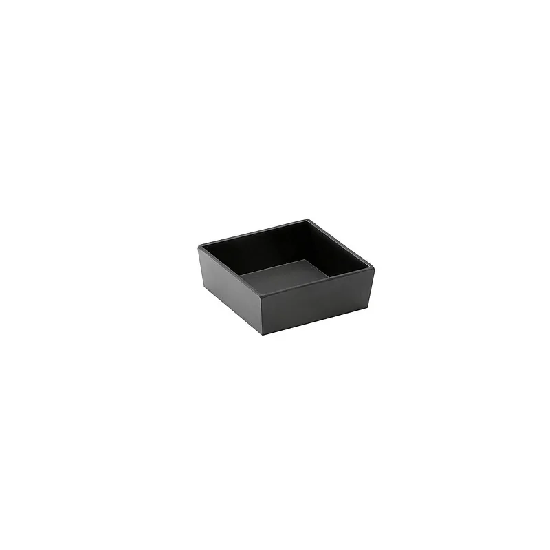 Elegant Black Melamine Storage Box - 12.8 x 12.8 x 4.5 cm - Set of Four
