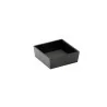 Elegant Black Melamine Storage Box - 12.8 x 12.8 x 4.5 cm - Set of Four