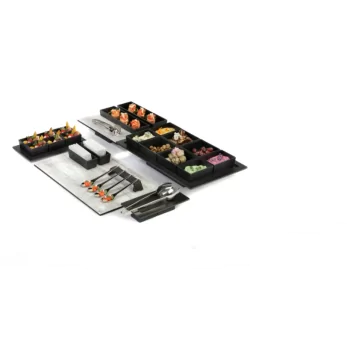 Elegant Black Melamine Box - 9 x 6.3 x 4.5 cm - Set of 6