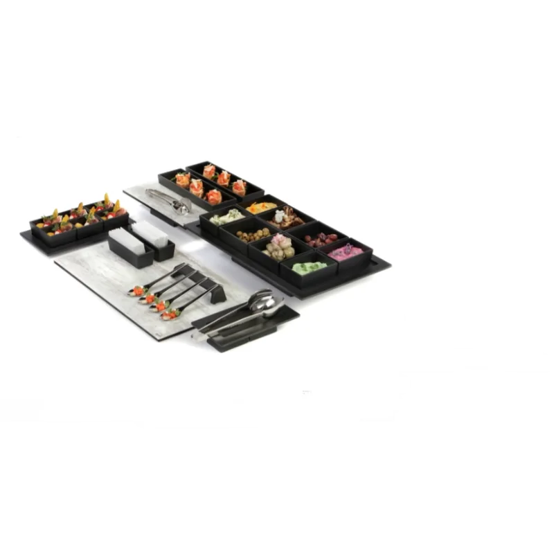 Elegant Black Melamine Insert Box - 29.5 x 9 x 3.3 cm - Set of Three