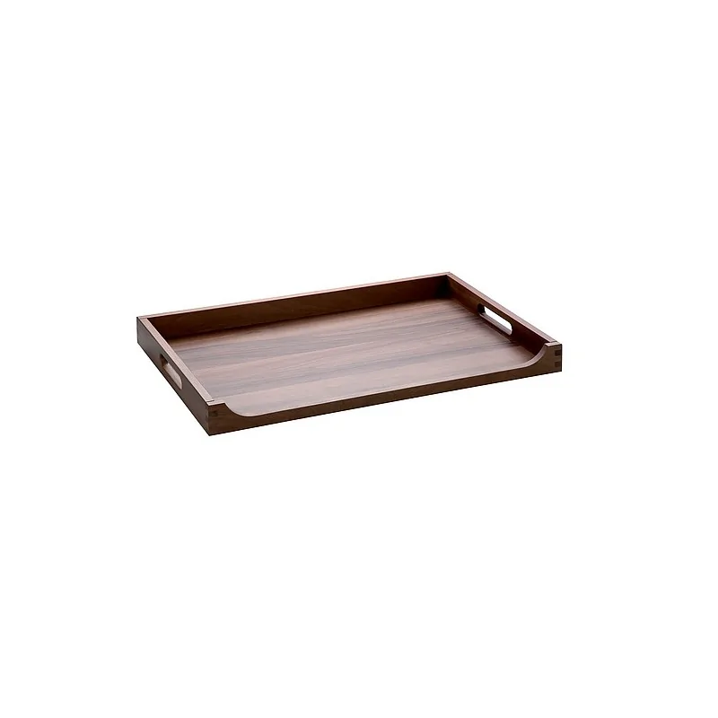 Elegant Walnut Solid Wood Room Service Tray - 60 cm x 40 cm x 5.4 cm