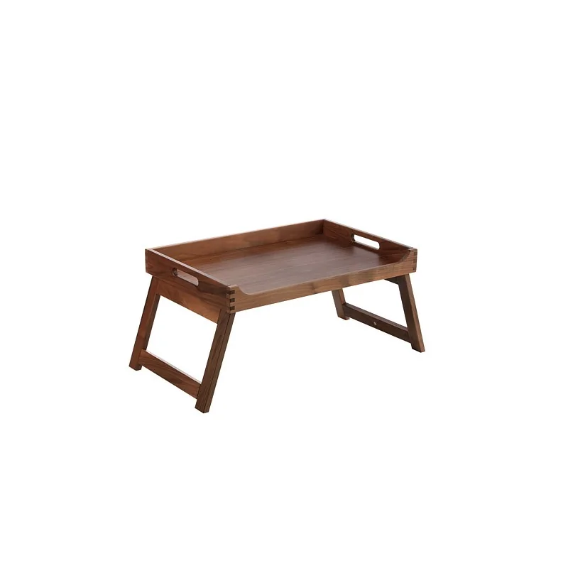 Elegant Walnut Solid Wood Bed Tray - 60 cm x 40 cm x 6.5 cm