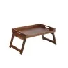 Elegant Walnut Solid Wood Bed Tray - 60 cm x 40 cm x 6.5 cm