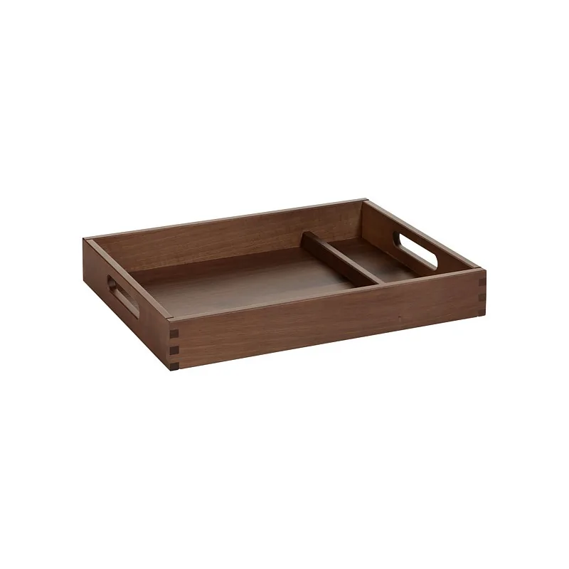 Elegant Walnut Solid Wood Service Tray - 41.7 x 32.5 x 6.7 cm