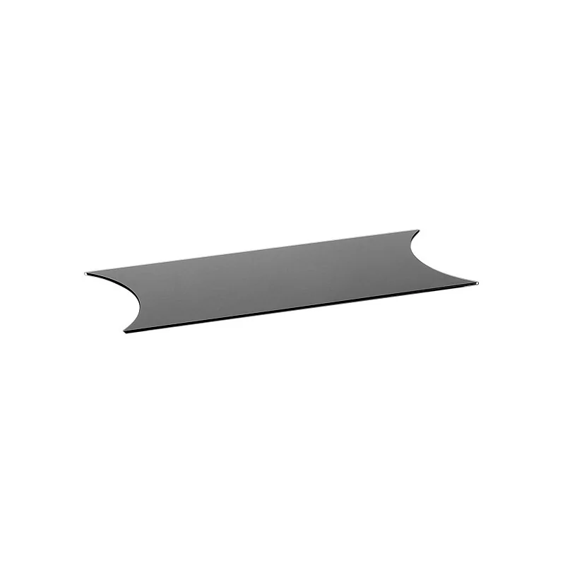 Elegant Tempered Glass Buffet Platter - Black - 49 x 21 x 0.4 cm