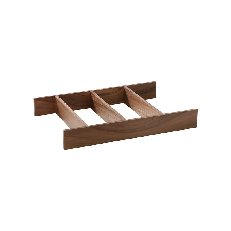 Elegant Walnut Solid Wood Tray Insert with Four Divisions - 50 x 34 x 7 cm