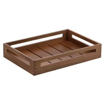 Elegant Mercato Buffet Display - Solid Walnut Wood - 43 x 30 x 8 cm