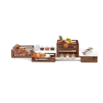 Elegant Mercato Buffet Display - Solid Walnut Wood (43 x 30 x 12 cm)