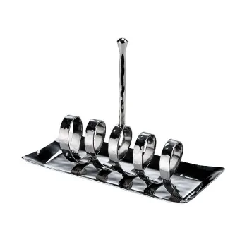 Elegant Hammered Stainless Steel Toast Rack - 18/10 (20 x 8.5 cm) - Ht 15 cm