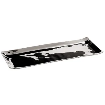 Elegant Hammered 18/10 Stainless Steel Pastry Platter - 30 x 12.5 cm