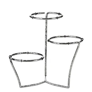 Elegant 18/10 Stainless Steel Hammered Etagere - Three Tier Design - Diam. 36 cm - Ht 30 cm