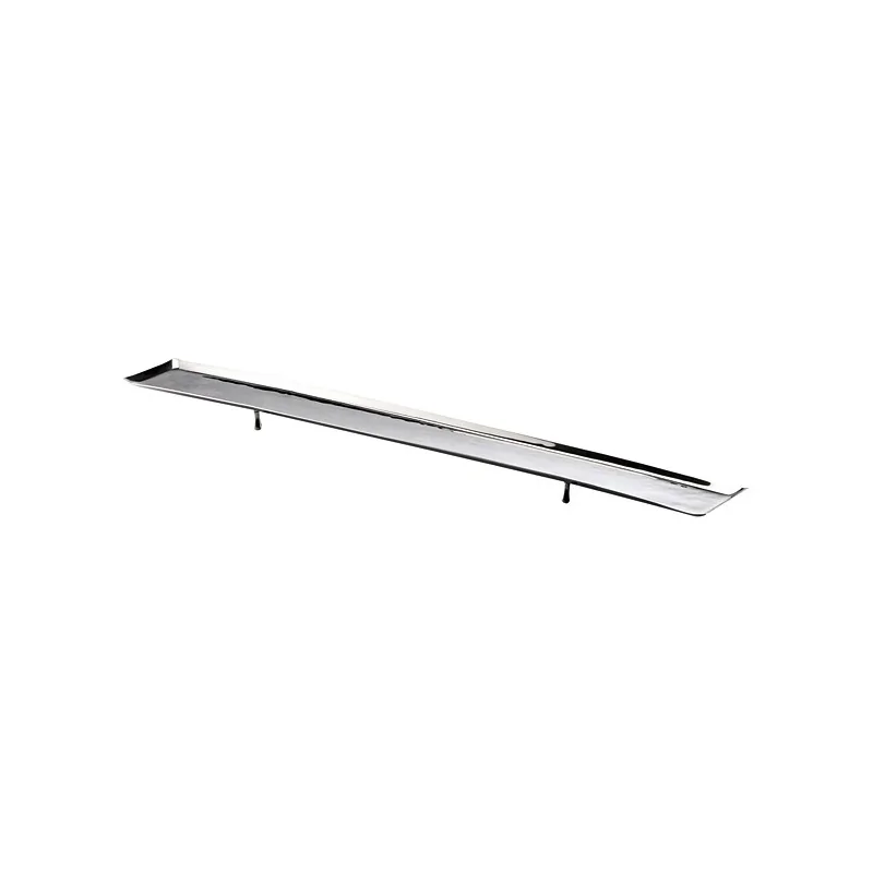 Elegant Hammered 18/10 Stainless Steel Tray with Feet - 66 x 8 x 3 cm