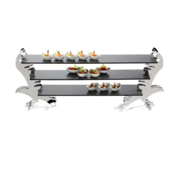 Elegant Falcon Etagere - 18/10 Stainless Steel - Mirror Polish - 24 x 20 x 45 cm