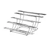 Elegant Stainless Steel Etagere - Hammered 18/10 - Five Trays - Dimensions: 66 x 54 x 32 cm - Set of Six Parts