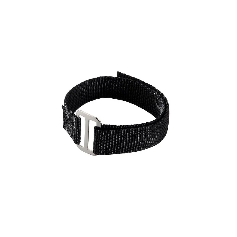 Elegant Hook and Loop Strap with Ring - Black - 43 x 2.5 cm