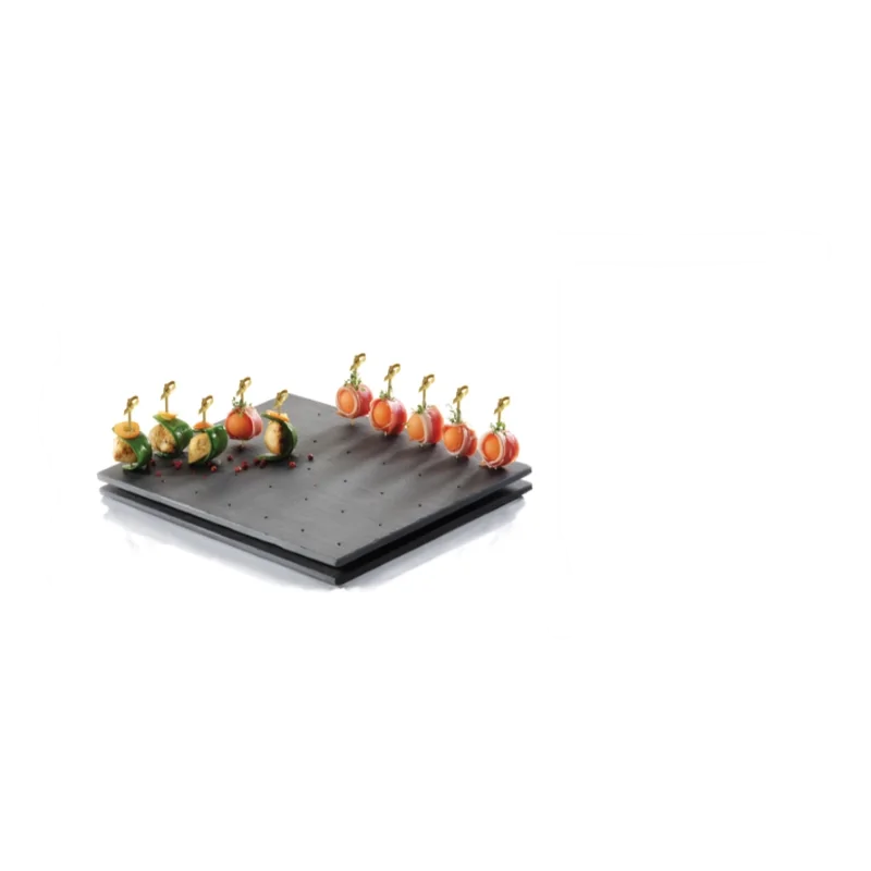 Elegant Slate Platter - 24 Boreholes - Unsealed - 45 x 31 x 3 cm