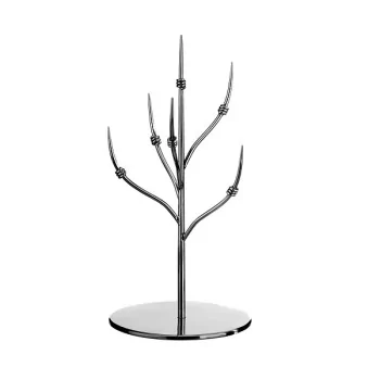 Elegant 18/10 Stainless Steel Etagere Table-Tree with Smooth Finish - 6 Skewers - Diam. 15 cm Ht 30 cm