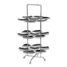 Elegant Hammered Stainless Steel Etagere - Three Tier Display with 21 Miniature Plates. Diam.: 25 cm - Ht: 44.5 cm.