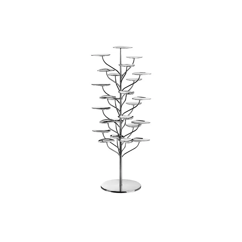 Elegant Flex-Tree Etagere - 18/10 Stainless Steel - Smooth Finish - Featuring 25 Round Discs (Diam. 24 cm) - Ht 72 cm.