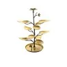 Elegant Fleur Etagere - Brass with Golden/Antique Finish - Features 10 Miniature Plates- Diam. 40 cm Ht 48 cm