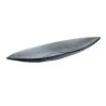 Elegant Dark Grey Glass Plate/Platter - 40 cm x 20 cm - Pack of 2