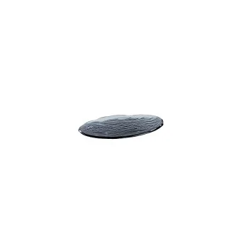 Elegant Dark Grey Oval Plate/Platter - Glass - 33 cm x 24 cm - Set of 3
