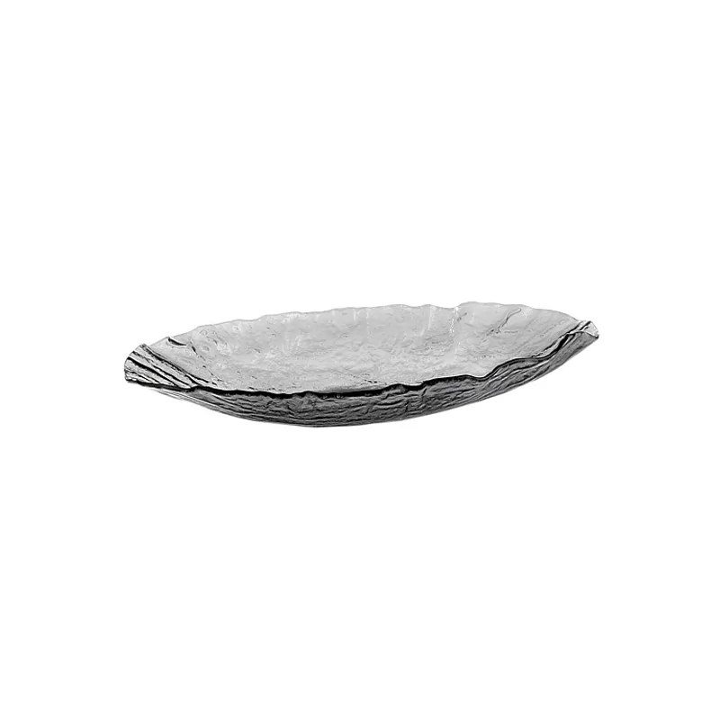 Elegant Bowl - Dark Grey Glass - 44.5 x 25 x 6 cm