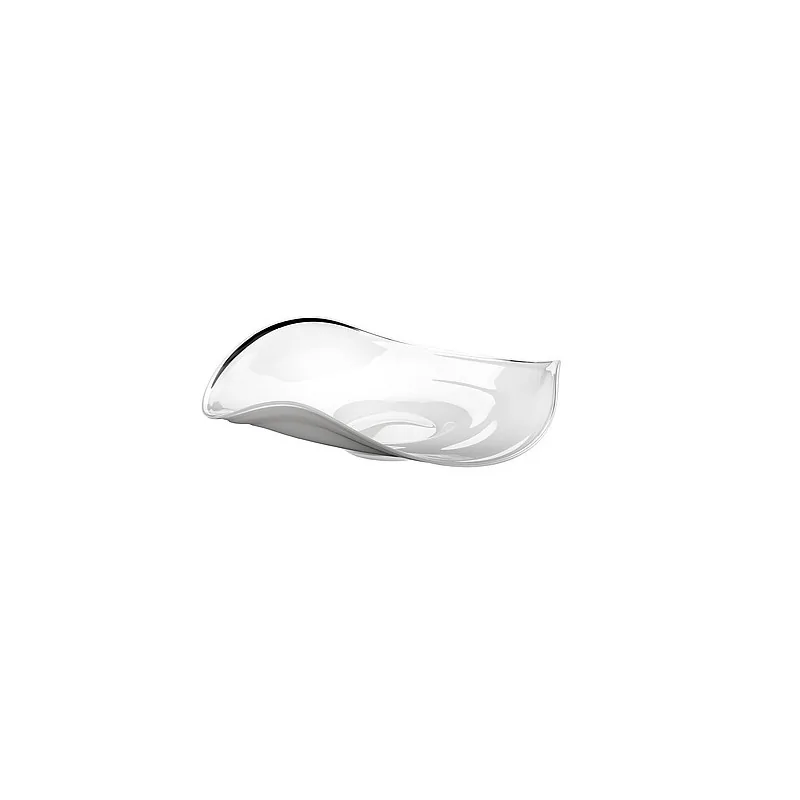 Elegant Bowl - Wavy Design - Glass - White - Diam. 38-40 cm - Ht 9.5 cm